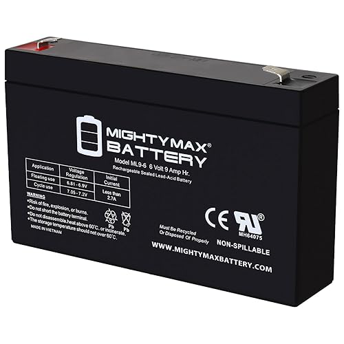 Mighty Max Battery Mighty Max Battery ML9-6 - 6 Volt 9 AH, F2 Terminal, Rechargeable SLA AGM Battery
