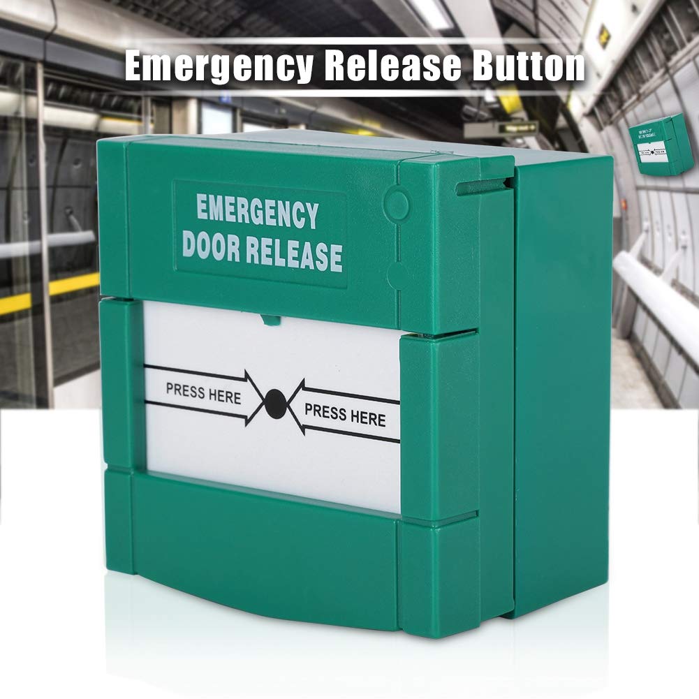 Emergency Door Release Break Glass Fire Alarm Green Security Alarm for Home Security