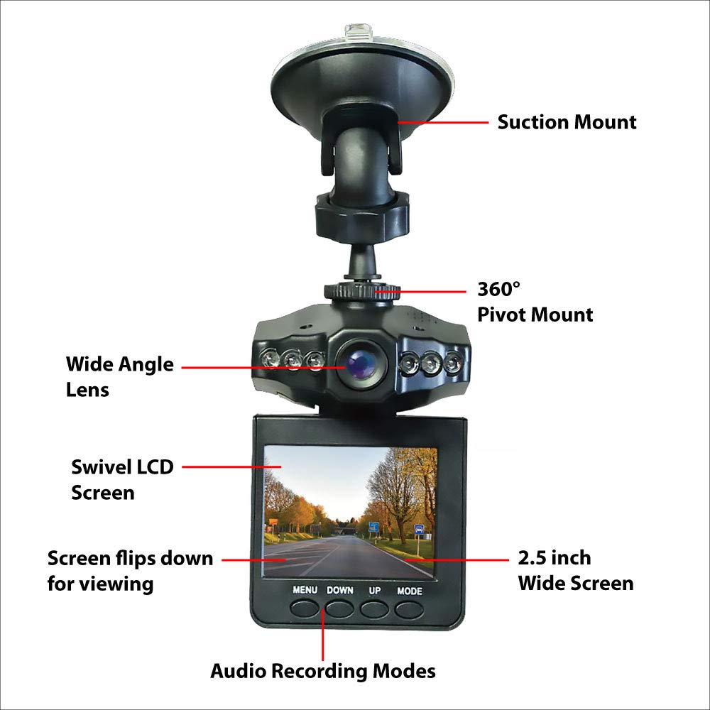 Dash Cam Pro As Seen On TV Black Portable HD Video/Audio Recorder