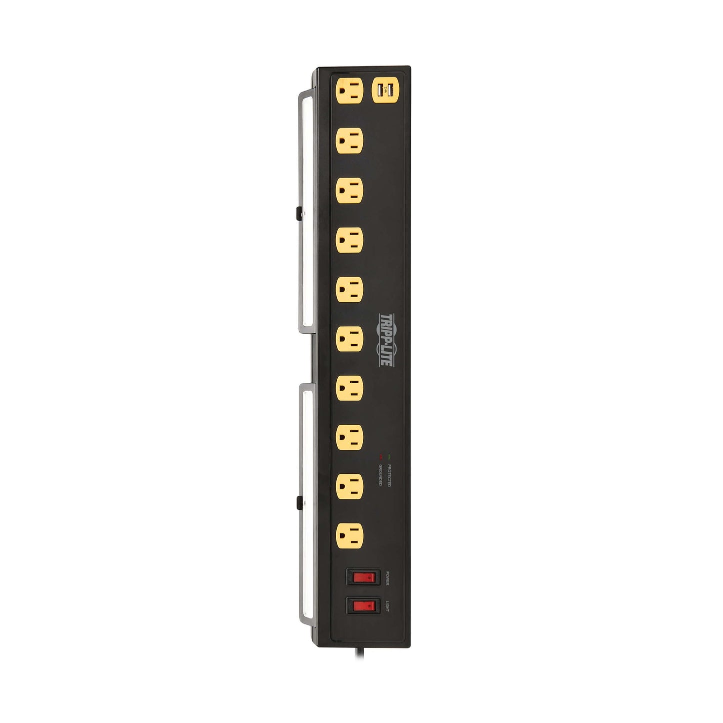 Tripp Lite Heavy Duty Surge Protector Power Strip with Work Lights, 10-Outlets for Industrial & Garage, 2 USB Ports, 6ft Power Cord, 1350 Joules