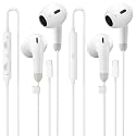 USB C Headphones for iPhone 17 16 15 Pro Max, 2 Pack Wired Earbuds USB C Wired Headphones with Microphone & Remote, Noise Isolating Earphones for iPad