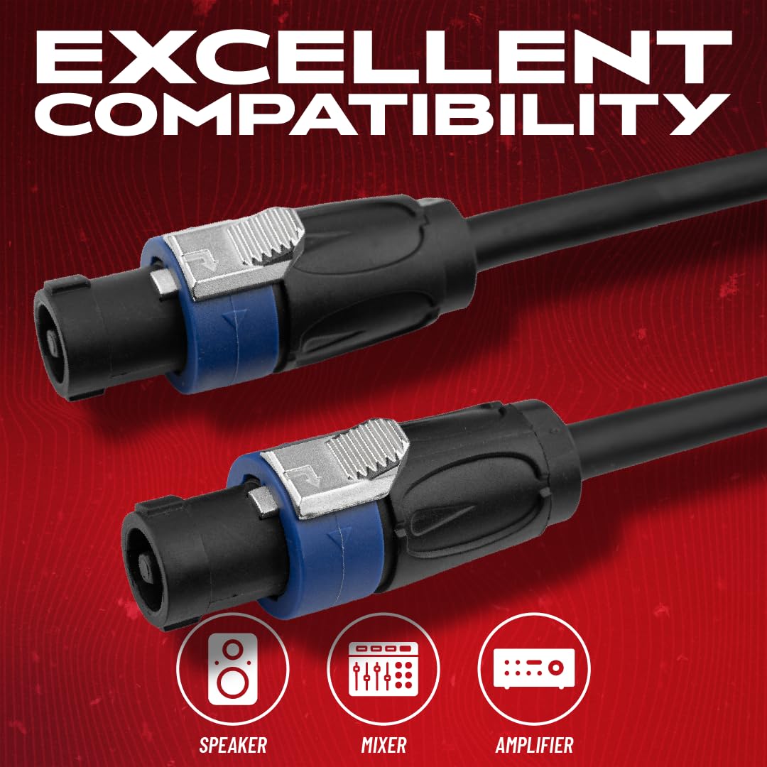 Gator Cableworks Cases Composer Series Deluxe 6 Foot Twist Lock Connector to Twist Lock Connector Speaker Cable, (GCWC-SPK-06-2TL)