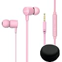 Joymiso Tangle Free Earbuds for Kids Women Small Ears with Case, Comfortable Lightweight in Ear Headphones, Flat Cable Ear Buds Wired Earphones