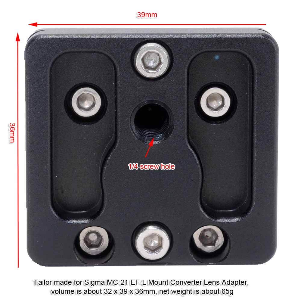 iShoot Metal Lens Collar Replacement Foot Tripod Mount Ring Base Compatible with Sigma MC-21 EF-L Mount Converter Lens Adapter, Lens Support Bracket