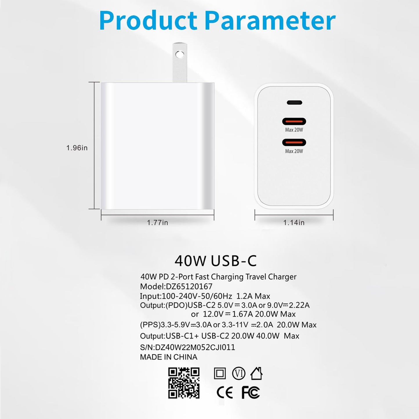 iPhone 17 16 15 Charger Fast Charging 40W USB C Charger Block Type C for iPhone 17 Pro Max/17 Pro/17/, 16 15 Pro Max/16 15 Pro/16 15,iPad Pro/Air