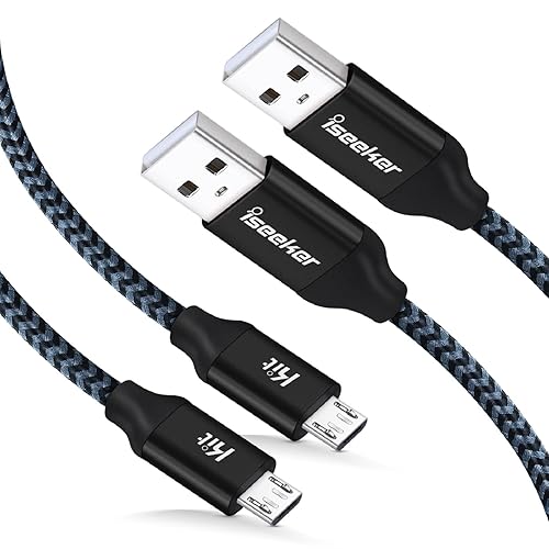 iSeekerKit PS4 Controller Wire, 2-Pack 15Ft PS4 Micro USB Cable Xbox Controller Charging Cable for PlayStation 4 Dualshock 4 PS4 Slim/Pro, Xbox One