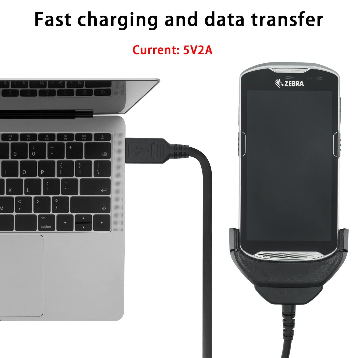 Tc51 Charger,Scanner Charger Cable for Zebra TC51 TC510K TC52 TC56 TC57,5V2A with 6ft Cable Fast Charger,Suitable Use for Baggage Handlers,Postal