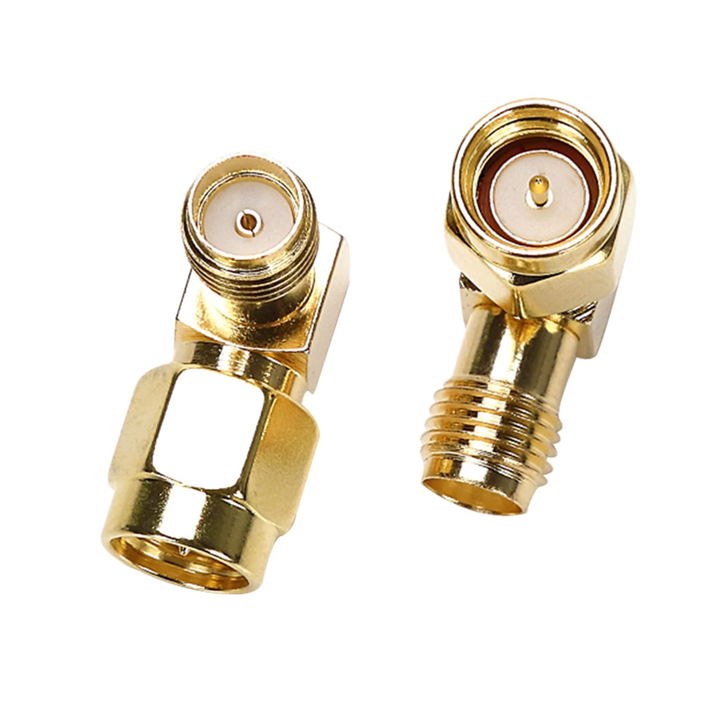 TLS.eagle SMA Male to Female Gold-Plated Coax Connector Right Angle RF Adapter 90 Degree Elbow Connector for FPV Antenna Radio Transceiver LTE Antenna