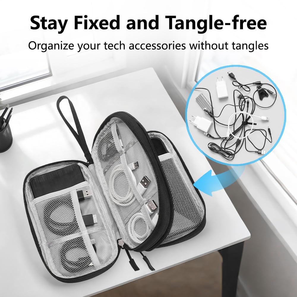 Omnpak Electronics Organizer Travel Case, Tech Accessories Storage Case Portable Carrying Organizer Pouch Bag for Cable, Charger,Power Bank