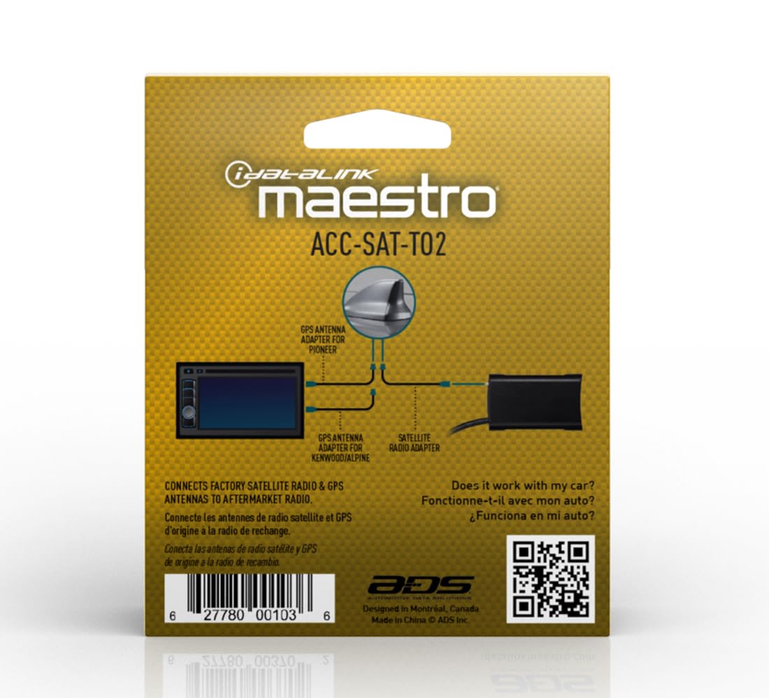 Maestro Acc-SAT-TO2 Sat Radio and GPS Antenna adaptors for TO2 Vehicles