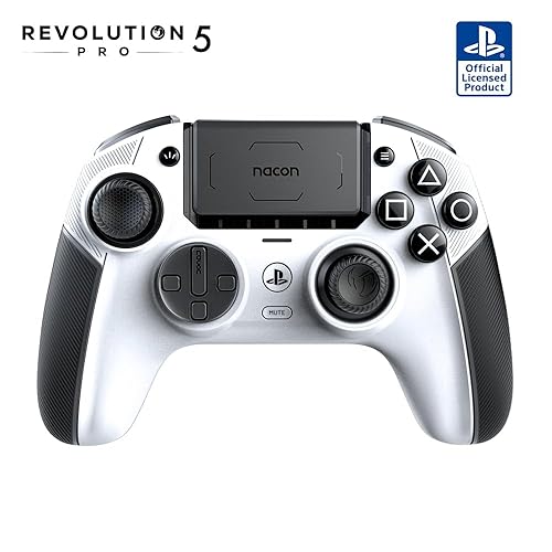 NACON Revolution 5 Pro Officially Licensed PlayStation Wireless Gaming Controller for PS5 / PS4 / PC - Hall Effect, Trigger Stops, Mappable Buttons
