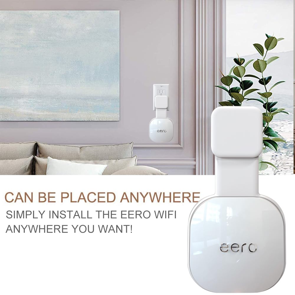 Outlet Wall Mount Only for eero 6 & 6+ mesh Wi-Fi System (NOT for Pro 6/Pro 6E), No Messy Wires & Space Saving Outlet Holder for eero Extender (1