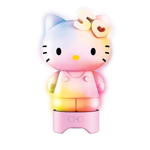 Hello Kitty 50th Anniversary Bluetooth Glowing Speaker - Multicolor LED Lights, Amplified Audio, Rechargeable Battery - Cute Portable Wireless Speaker