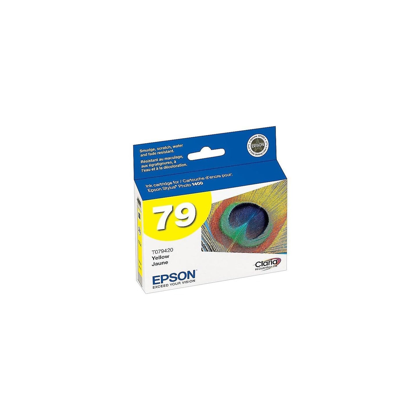 Epson 79 Claria Hi-Definition Ink Standard Capacity Yellow Cartridge (T079420) Works with Artisan 1430, Stylus Photo 1400