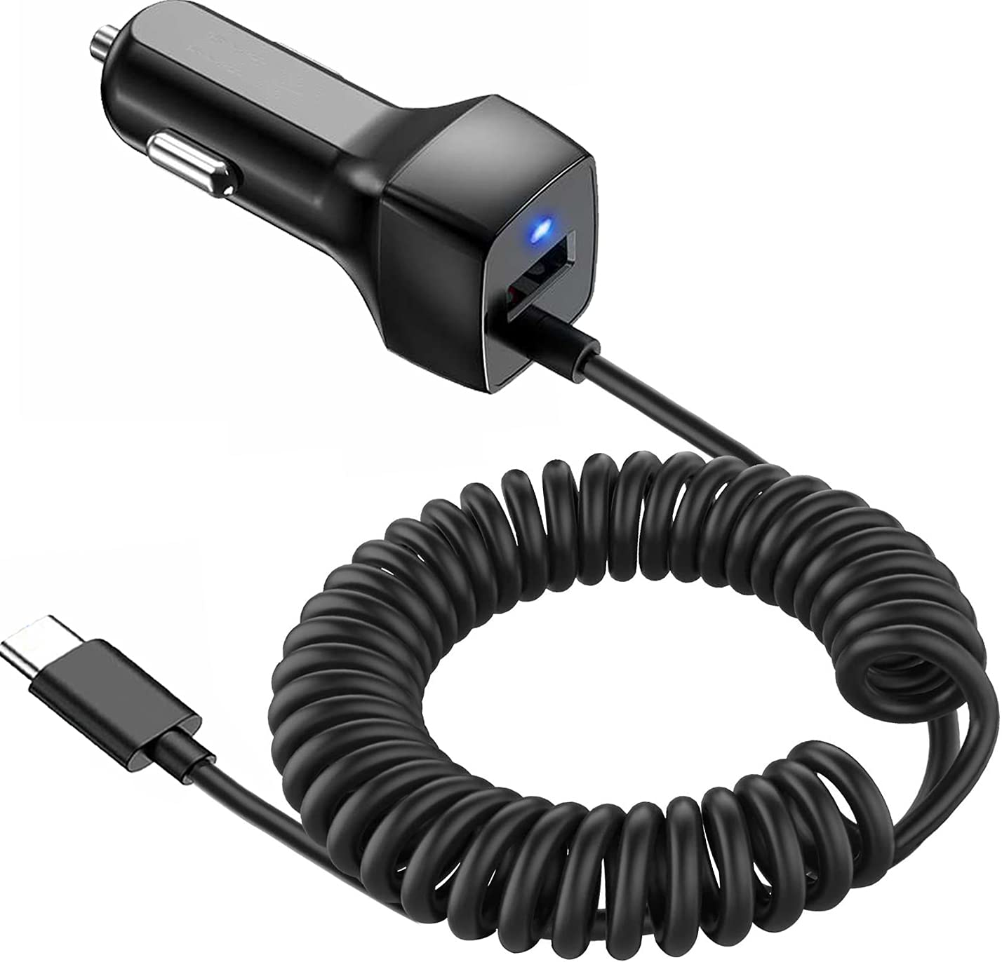 Compatible for Samsung Galaxy S22 S10 S20 S10E USB Type C Car Charger, Carhope Ultra Rapid Retractable Dual-Port Charger Adapter USB C Cable