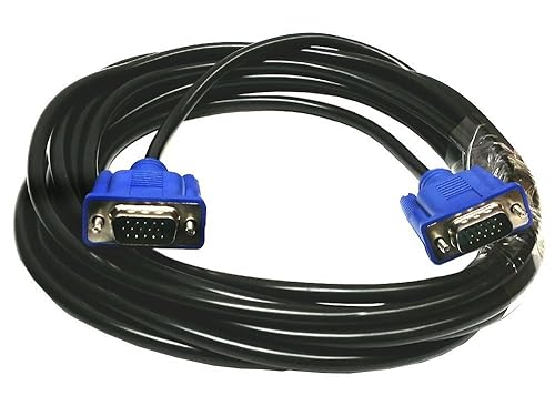 Importer520 HD15 Male to Male VGA Video Cable for TV Computer Monitor (10Ft, Blue Connector)