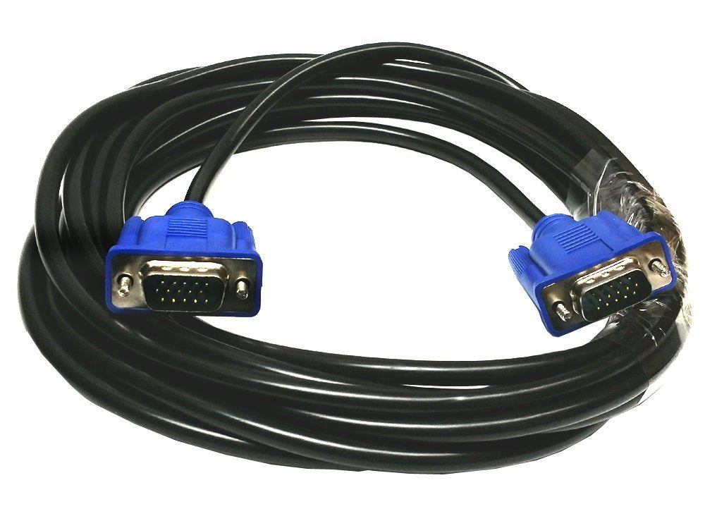 Importer520 HD15 Male to Male VGA Video Cable for TV Computer Monitor (10Ft, Blue Connector)