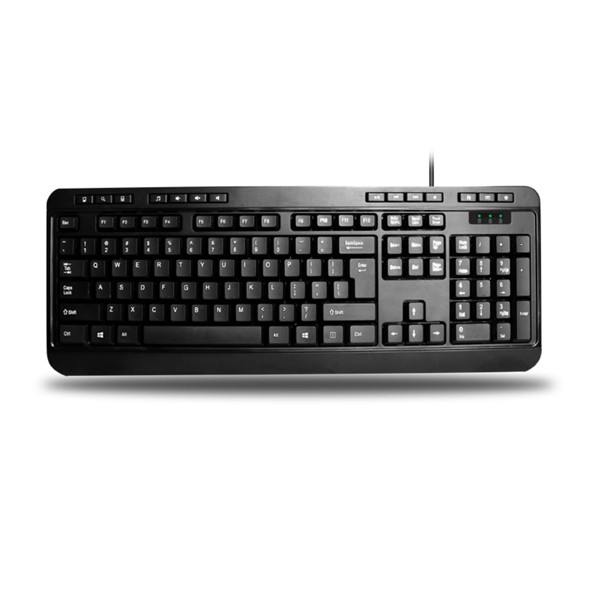 Adesso AKB-132UB - Multimedia Desktop 104-Key USB Keyboard for Windows One-Touch Controls,Black