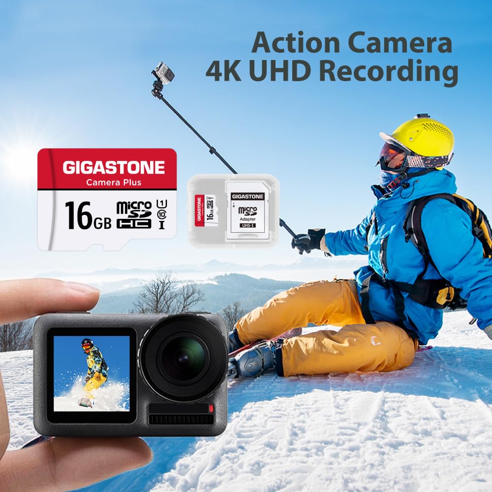 GIGASTONE 16GB Micro SD Card 10-Pack, Camera Plus, MicroSDHC Memory Card for Wyze Cam, Security Camera, Full HD Video Recording, UHS-I U1 Class 10, up