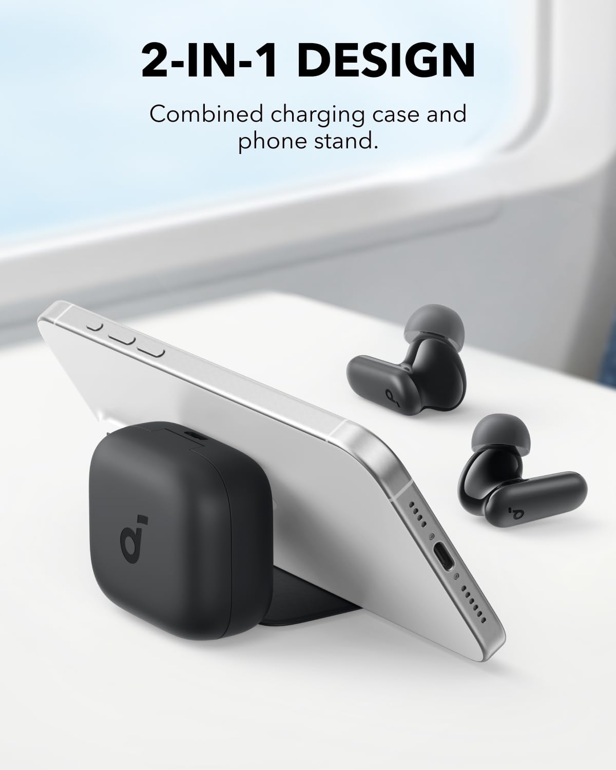 Soundcore P30i by Anker Noise Cancelling Earbuds, Strong and Smart Noise Cancelling, Powerful Bass, 45H Playtime, 2-in-1 Case and Phone Stand, IP54