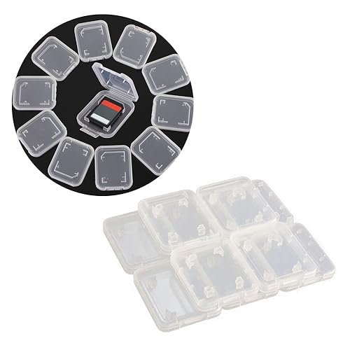 Plastic Memory Card Storage Case Compatible with SD MMC/SDHC PRO Duo White (10 PCS)