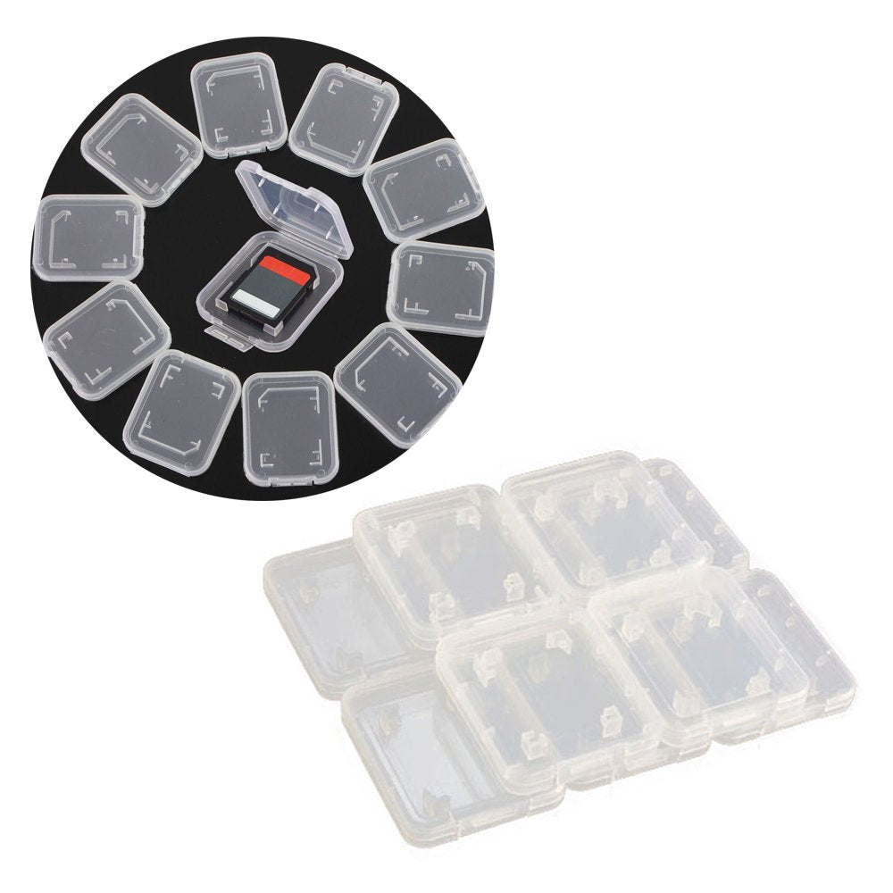 Plastic Memory Card Storage Case Compatible with SD MMC/SDHC PRO Duo White (10 PCS)
