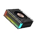 M.2 2280 ARGB Hard Drive Heatsink PWM Dual Fan Solid State Drive Radiator M2 SSD Cooling 5V 3Pin Addressable RGB Sync SSD Cooler with Thermal Pad