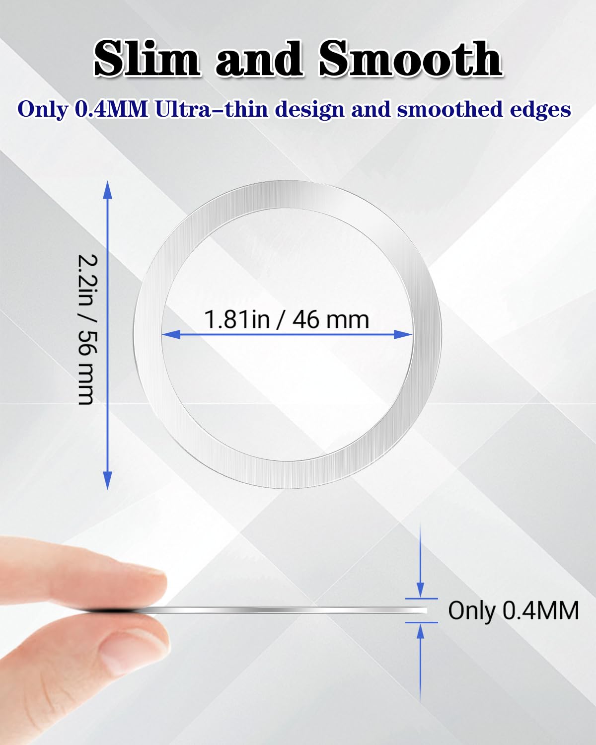 KALAPOP Metal Rings 6PCS,Ultra-Thin(0.4mm)for MagSafe Sticker/Magnetic Adapter/Phone Cases/Wireless charger,Compatible with iPhone