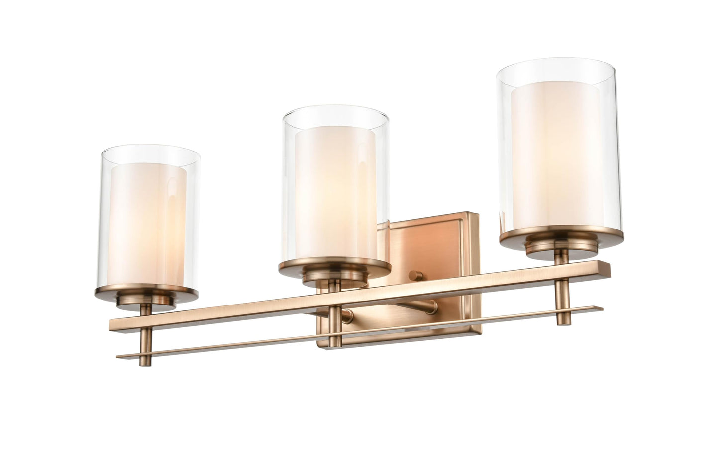 ML Lighting 5503-MG Contemporary Three Light Wall Sconce from Huderson Collection, Champ, Gld Leaf Finish, Modern Gold