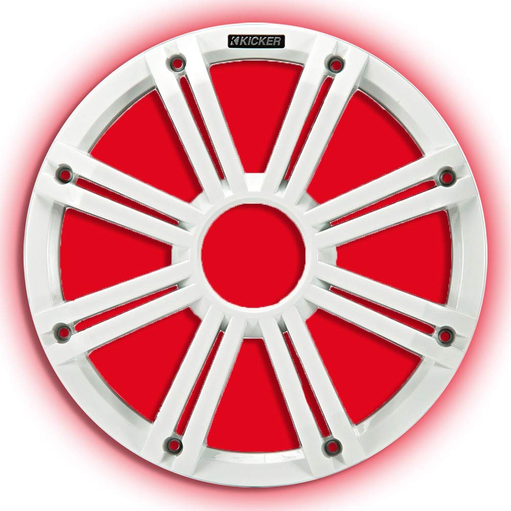 KICKER KMG10 10-Inch (25cm) Grille for KM10 and KMF10 Subwoofer, LED, White