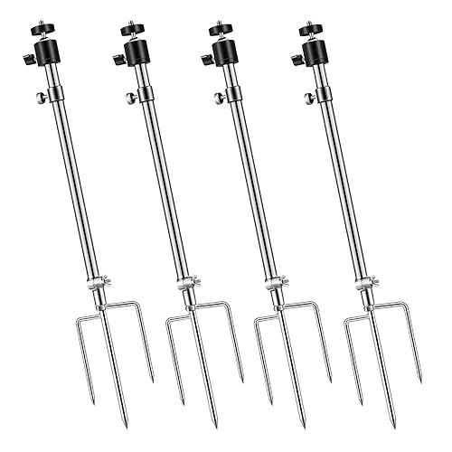 4 Pack Game & Trail Camera Mount,360 Degree Adjustable Universal Screw Connection 1/4''-20 (6mm), Trail Camera Stand Mounts Ground Holder,