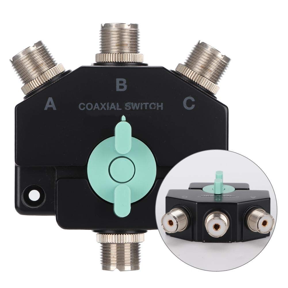 Antenna Switcher, 1-Input -3-Outputs Multi-Functional Antenna Switcher Adapter Converter CB Radio Antenna Coax Switch.