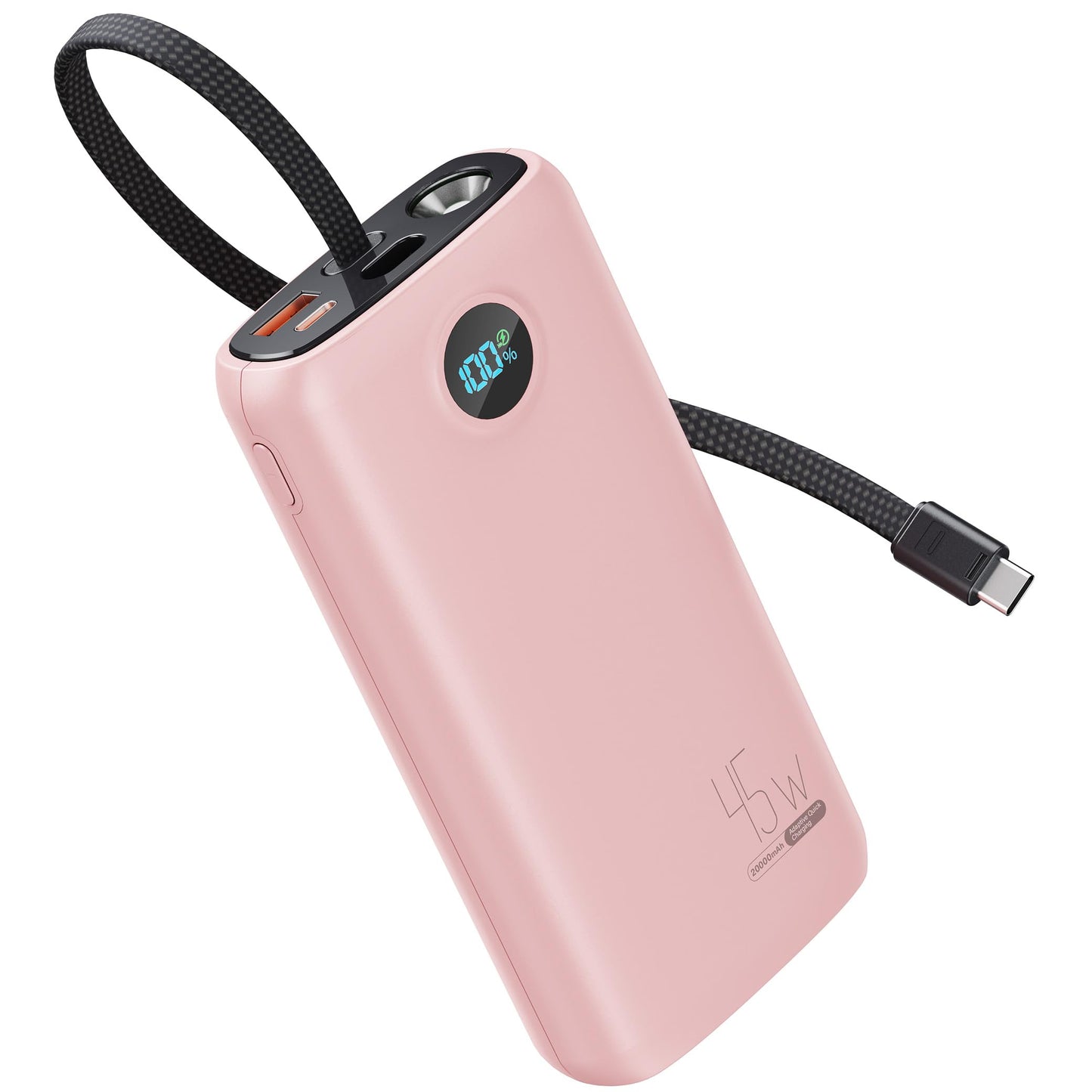 Portable Charger, 45W 20000mAh Power Bank with in/Out Fast Charging USB C Cable, 3W Flashlight, LED Display, Portable Battery Pack Travel Essentials