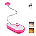 BIGMONAT Rechargeable Reading Light for Kids,Small Amber Book Reading Lights,Multi Colors Portable LED Reading Lamp with 365° Rotary Light