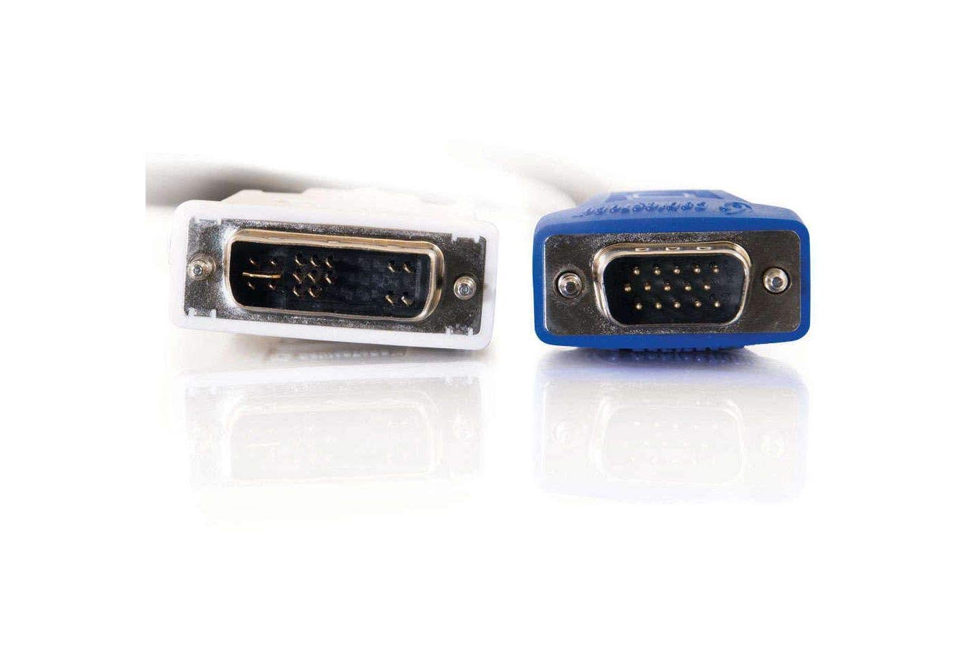 C2G 26955 DVI Male to HD15 VGA Male Video Cable, Black (9.8 Feet, 3 Meters)