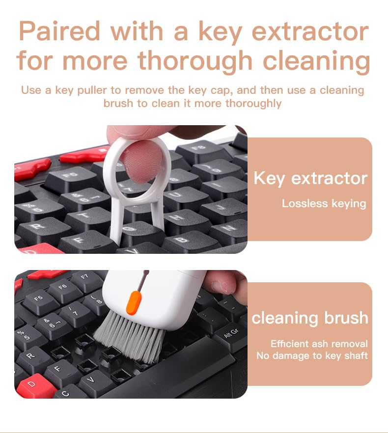 Novovida 10-in-1 Camera Laptop Phone Cleaner Kit, Computer Screen Keyboard Brush Cleaning Spray for Phone, Pad, Electronic Device Clean Tool for PC