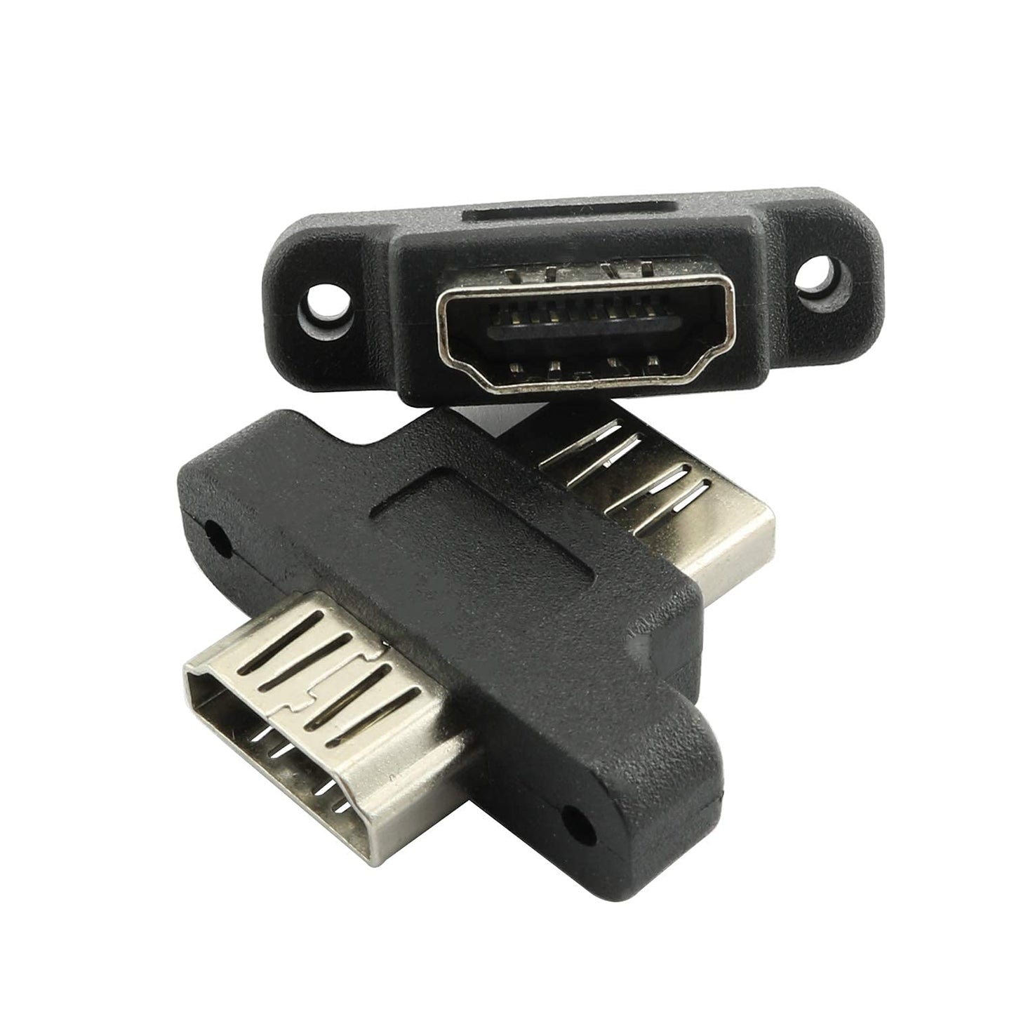 Longdex 2PCS HDMI Female to HDMI Female Screw Lock Panel Mount Extension Extender Coupler Adapter