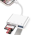 Ceotsak Memory Card Reader, 4-in-1 SD/Micro SD Card Reader, USB OTG Camera Adapter with USB Hub & Charging Port, Plug and Play