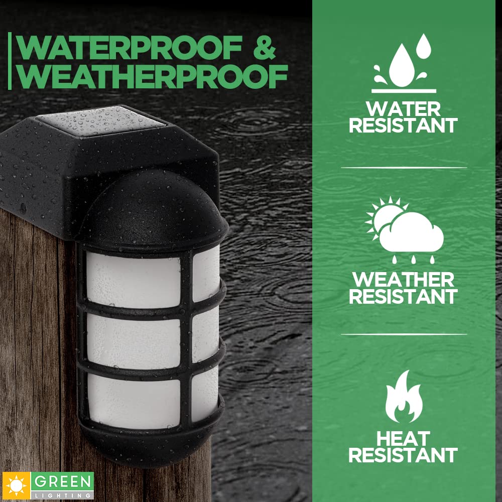 GreenLighting Marina Solar Post Cap Lights - Fits 4x4 Wood Outdoor Solar Powered Post Cap, Fence, Deck, Garden - Bright LED, Waterproof Nautical