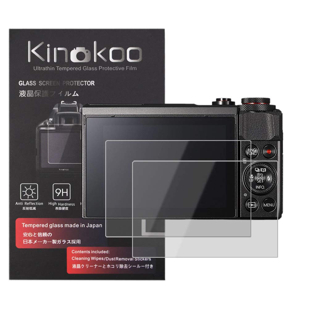 kinokoo Screen Protector for Canon PowerShot G7X/G7X Mark II/G5 X/G5X Mark II camera, 0.25mm 9H Hardness Tempered Glass Film for G9X/G9X Mark II