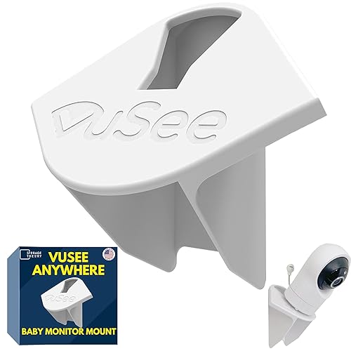 Vusee Anywhere Baby Monitor Wall Mount - No-Drill Adhesive Shelf for Cameras - Compatible with Most Baby Monitor Brands - White, 1 Pack