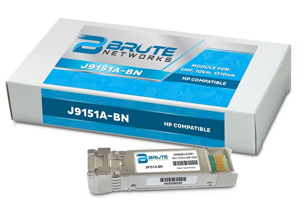 Brute Networks J9151A-BN - 10GBASE-LR 10km SMF 1310nm SFP+ Transceiver (Compatible with OEM PN# J9151A)