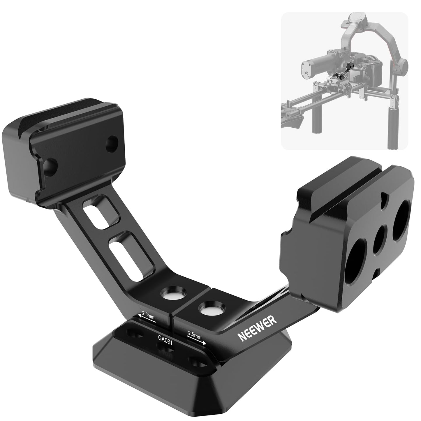 NEEWER Gimbal Mount for RS5/RS4/RS4 Pro/RS3/RS Pro, Arca Type Quick Release Shoulder Rig NATO Rail Camera Stabilizer Adapter Compatible with DJI