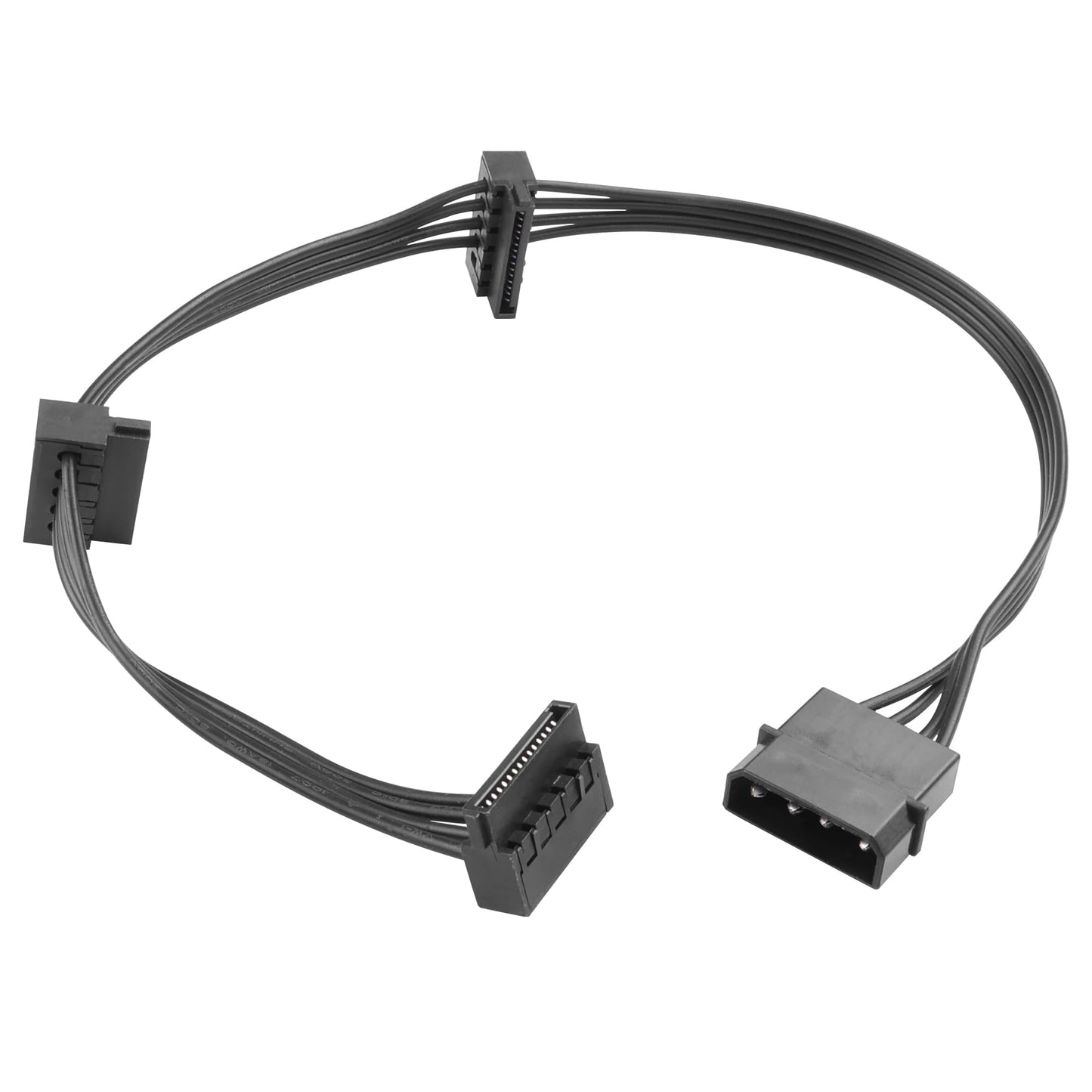 ELFJMZP IDE Molex 4 PIN Male to 3 x SATA 15 PIN Female Expansion Power Cable 16.6in 18AWG Tinned Copper - for PC/NAS/Server Mechanical Hard
