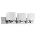 Sunlite 81324-SU Modern Square Shade Vanity Fixture, 24" Wall Mount, Medium Base (E26) Socket, Standard A19 Bulb Required (60W Max), Frosted Glass