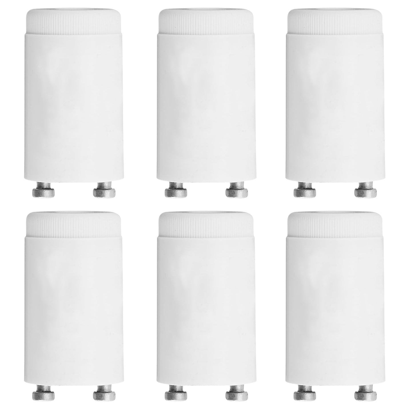 OHLECTRIC 6 Pack - Fluorescent Lamp Starter - Offers Flicker Free Start - Durable White Starter for Bulbs - FS-4 Rohs Compliance - Lamp Parts
