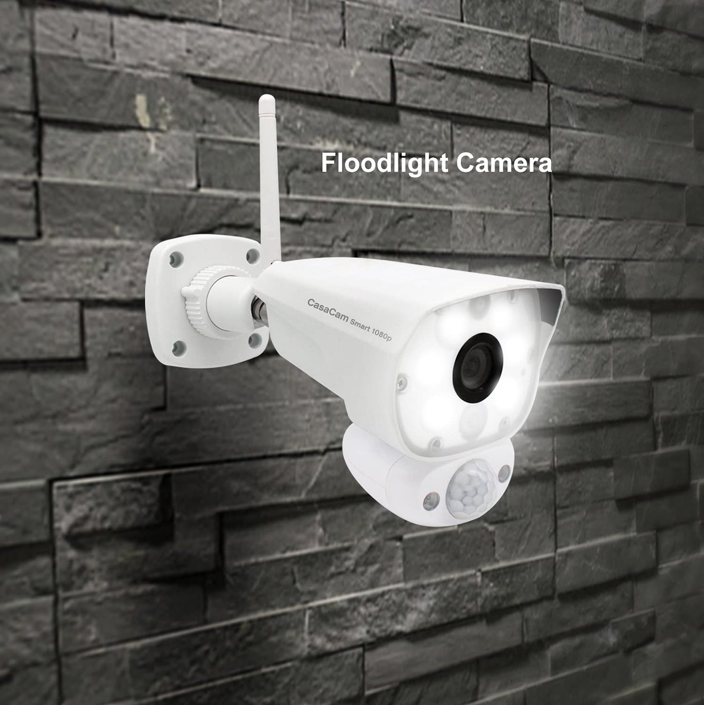 CasaCam Wireless Outdoor Security Camera with Floodlight | 1080p WiFi Camera | No Monthly Fee Reuqired | 24/7 Recording, Two-Way Audio, Deterrent