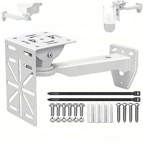 FINXRoll CCTV Security Camera Wall Mount - 11.81" Aluminum Bracket with 6.10x4.65x3.94" L Adapter Plate, Fits Dome/IP/PTZ Cameras, Easy DIY Install