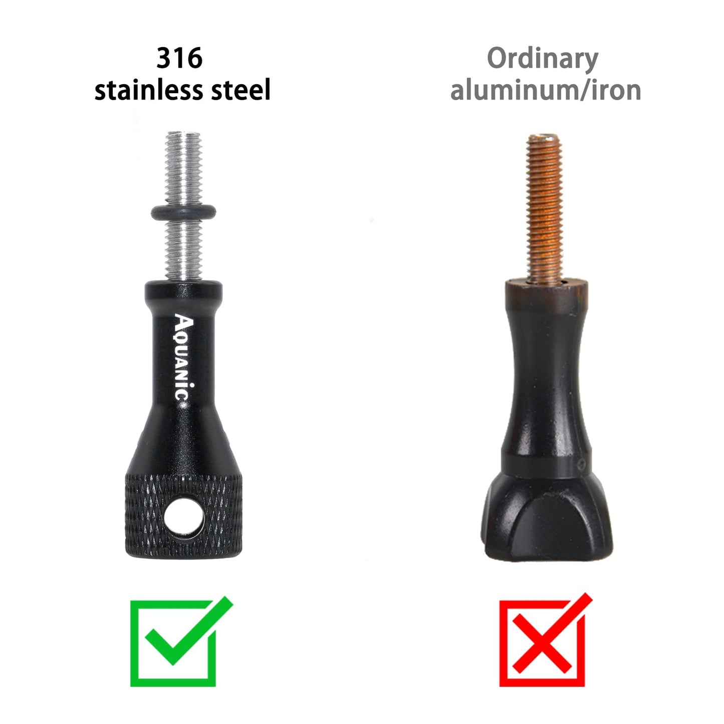 Aquanic Aluminum Alloy Thumbscrew, Camera Replacement Thumb Screw Bolt with Spacer for Gopro Hero 13/12/11/10/9/8/7/6/5/4/3+, DJI Osmo, Insta 360