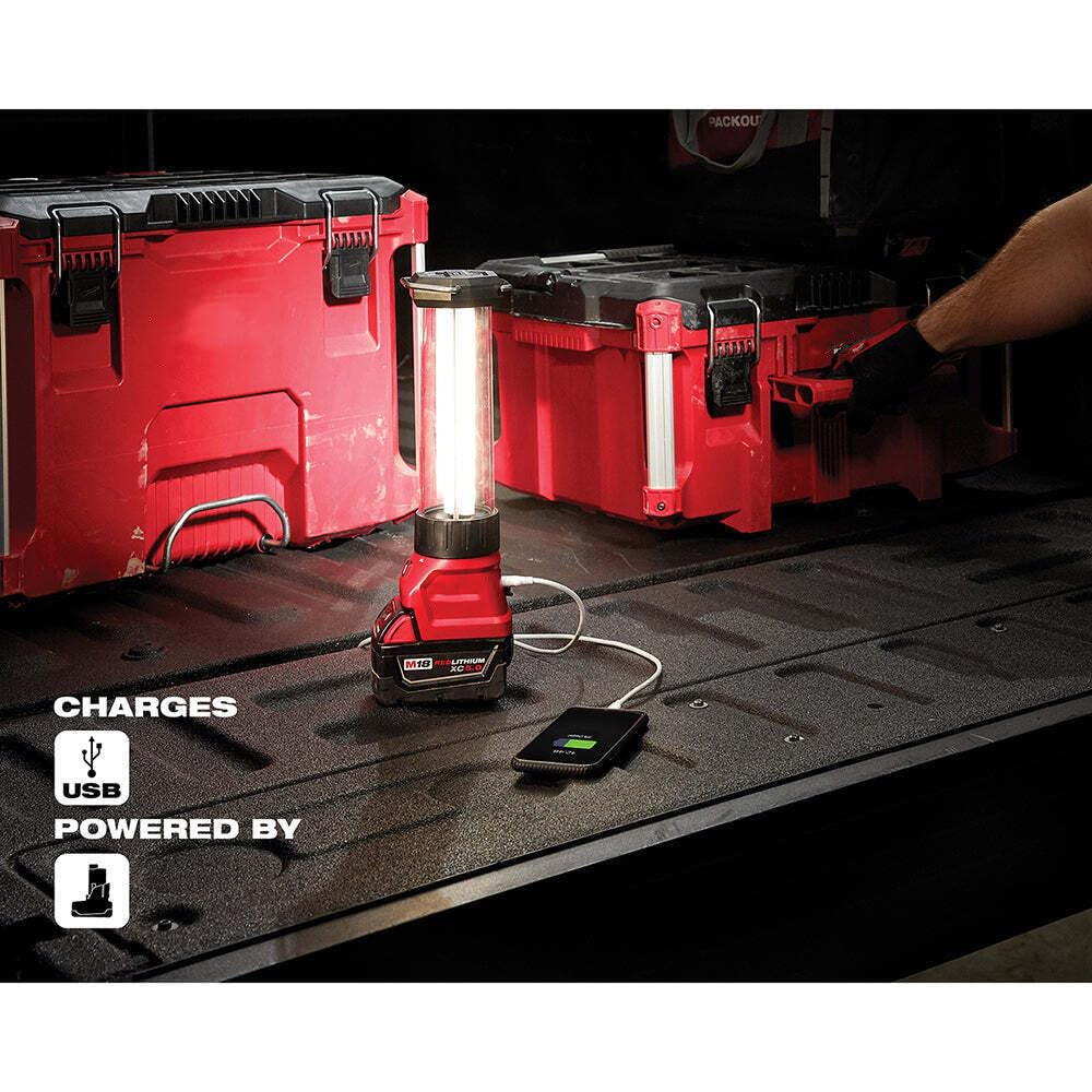 2363-20 Compatible with Milwaukee 18V USB Charging Led Lantern/Flood Light (Tool Only)